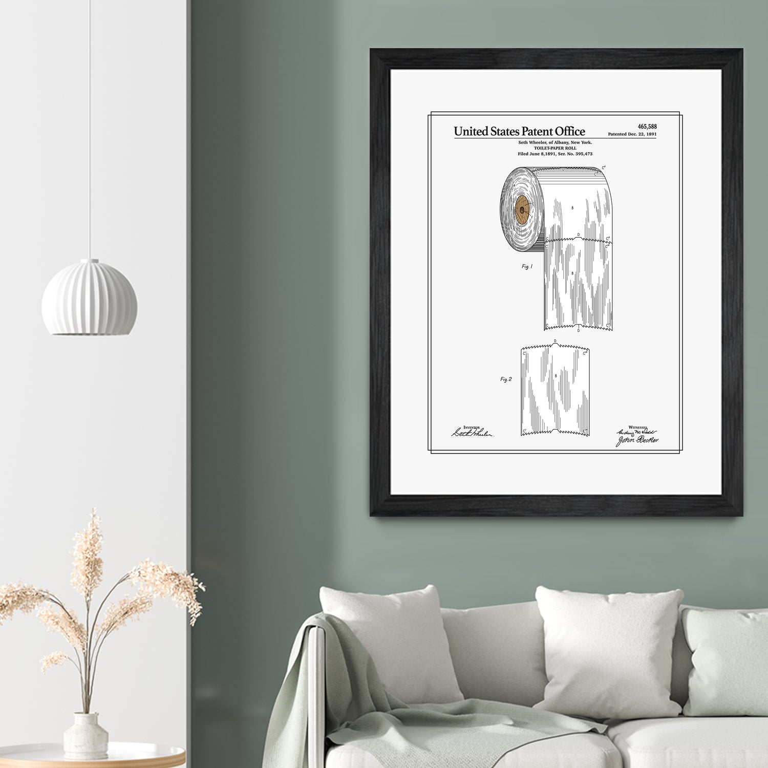 Toilet Paper Roll Patent by Finlay McNevin on GIANT ART - white typography