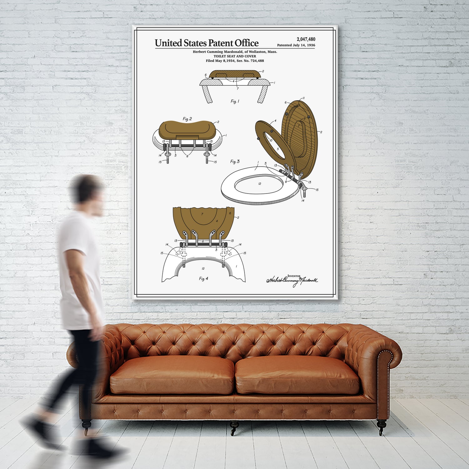 Toilet Seat and Cover Patent by Finlay McNevin on GIANT ART - white typography