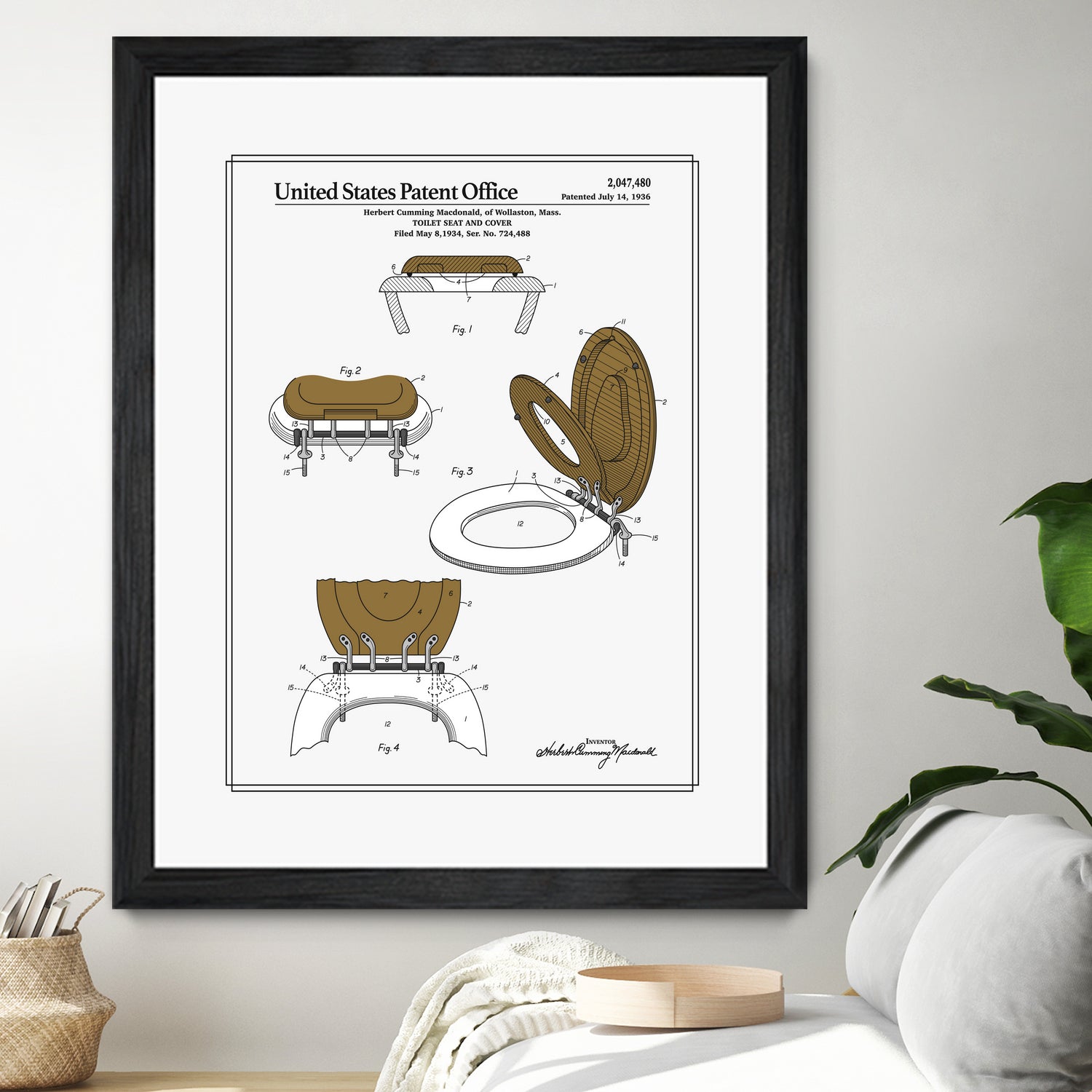 Toilet Seat and Cover Patent by Finlay McNevin on GIANT ART - white typography