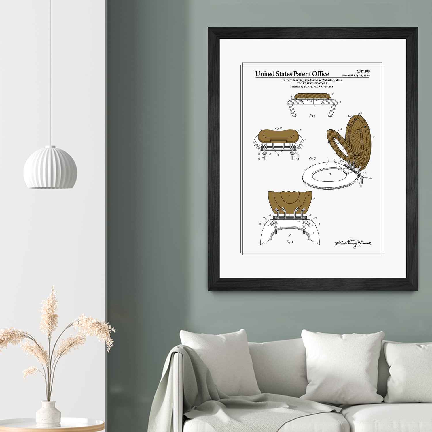 Toilet Seat and Cover Patent by Finlay McNevin on GIANT ART - white typography