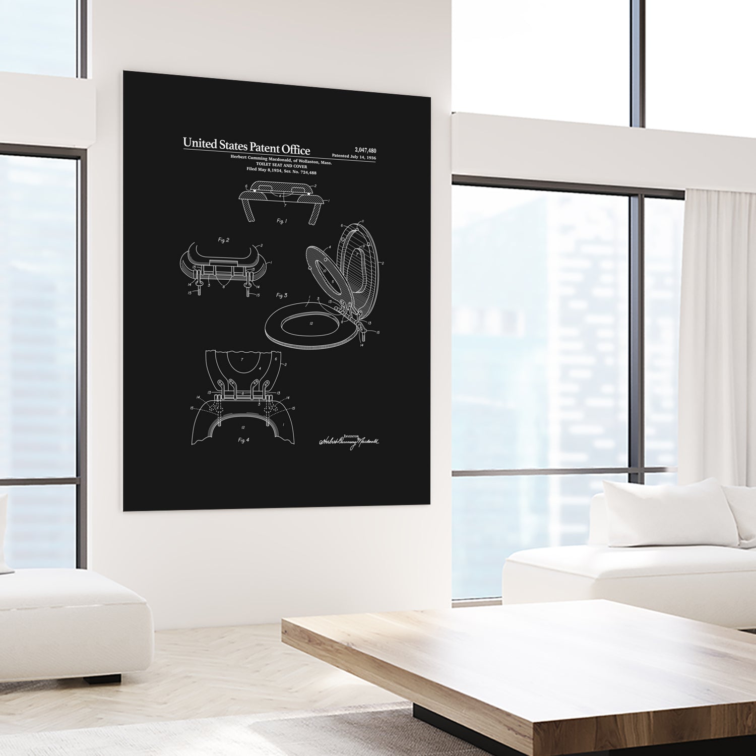 Toilet Seat and Cover Patent - Black by Finlay McNevin on GIANT ART - black typography