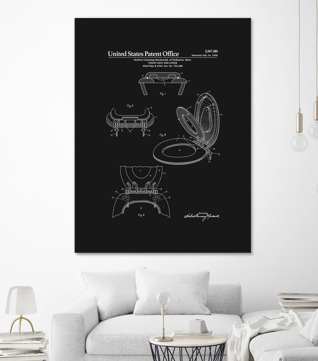 Toilet Seat and Cover Patent - Black by Finlay McNevin on GIANT ART - black typography