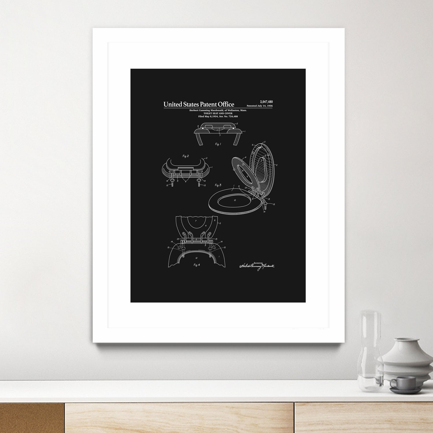 Toilet Seat and Cover Patent - Black by Finlay McNevin on GIANT ART - black typography