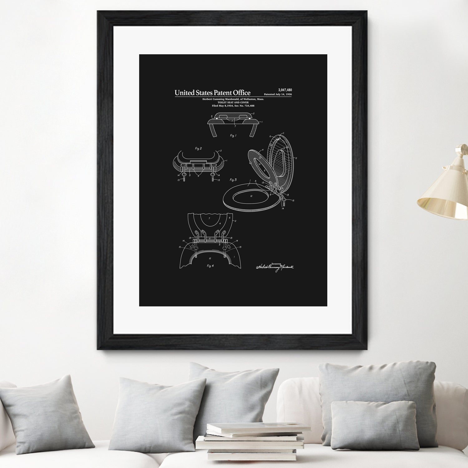 Toilet Seat and Cover Patent - Black by Finlay McNevin on GIANT ART - black typography