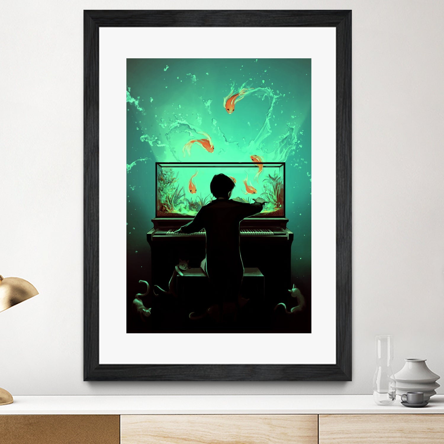 Le Pianoquarium by Cyril Rolando on GIANT ART - green digital painting