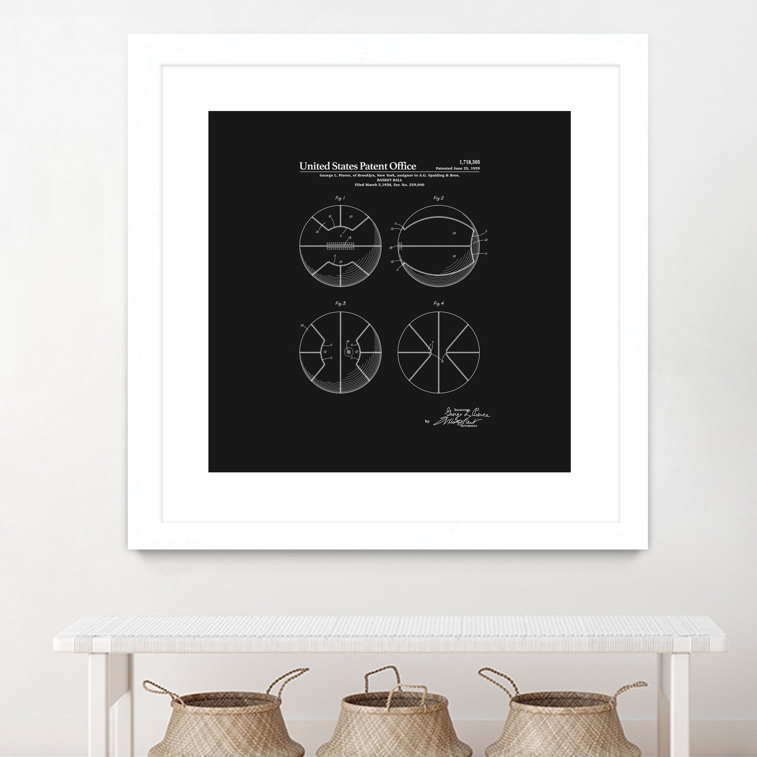 Basketball Patent - Black by Finlay McNevin on GIANT ART - black typography