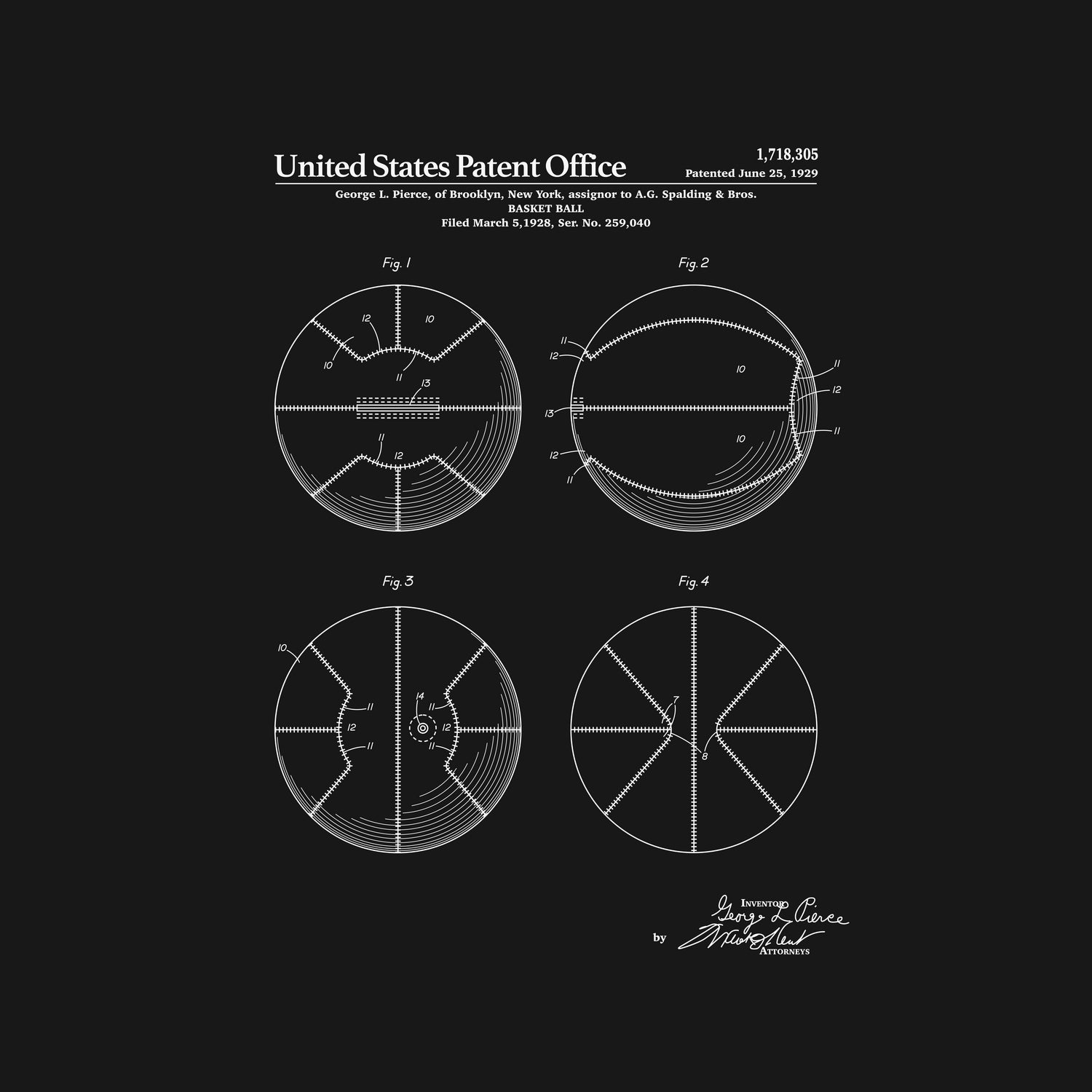 Basketball Patent - Black by Finlay McNevin on GIANT ART - black typography