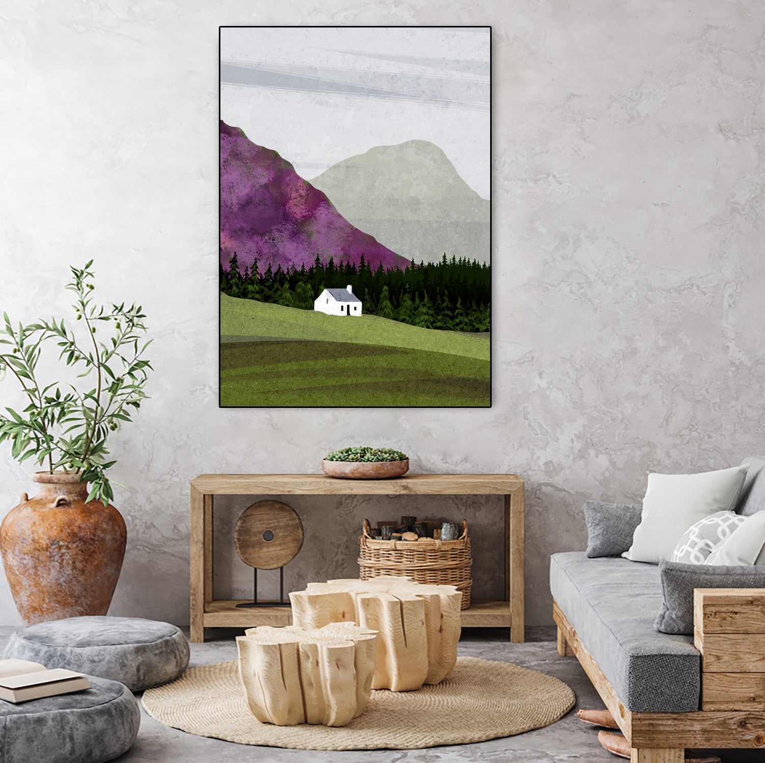 scottish landscape by Katherine Blower on GIANT ART - gray digital painting