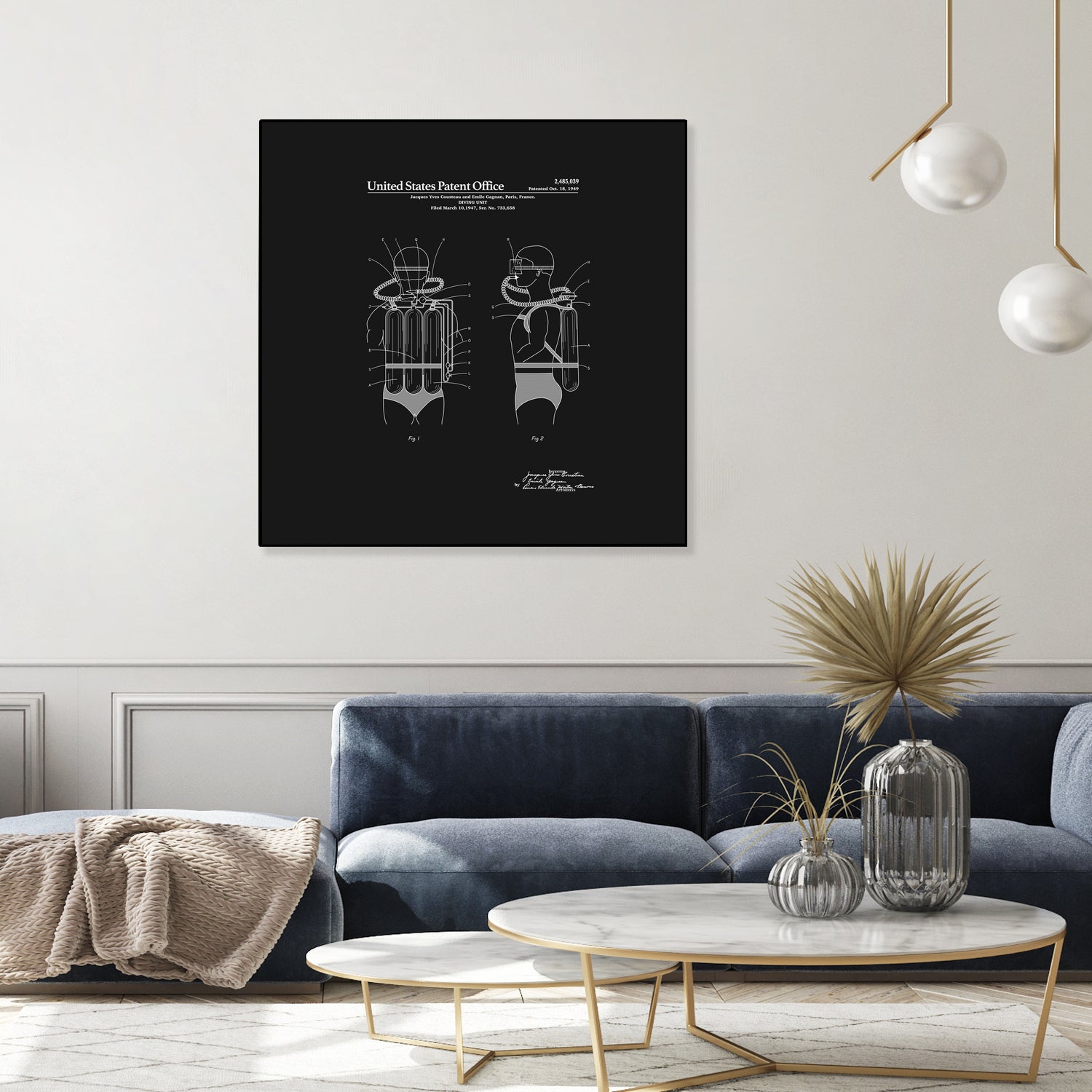 Jacques Cousteau Diving Unit Patent - Black by Finlay McNevin on GIANT ART - black typography