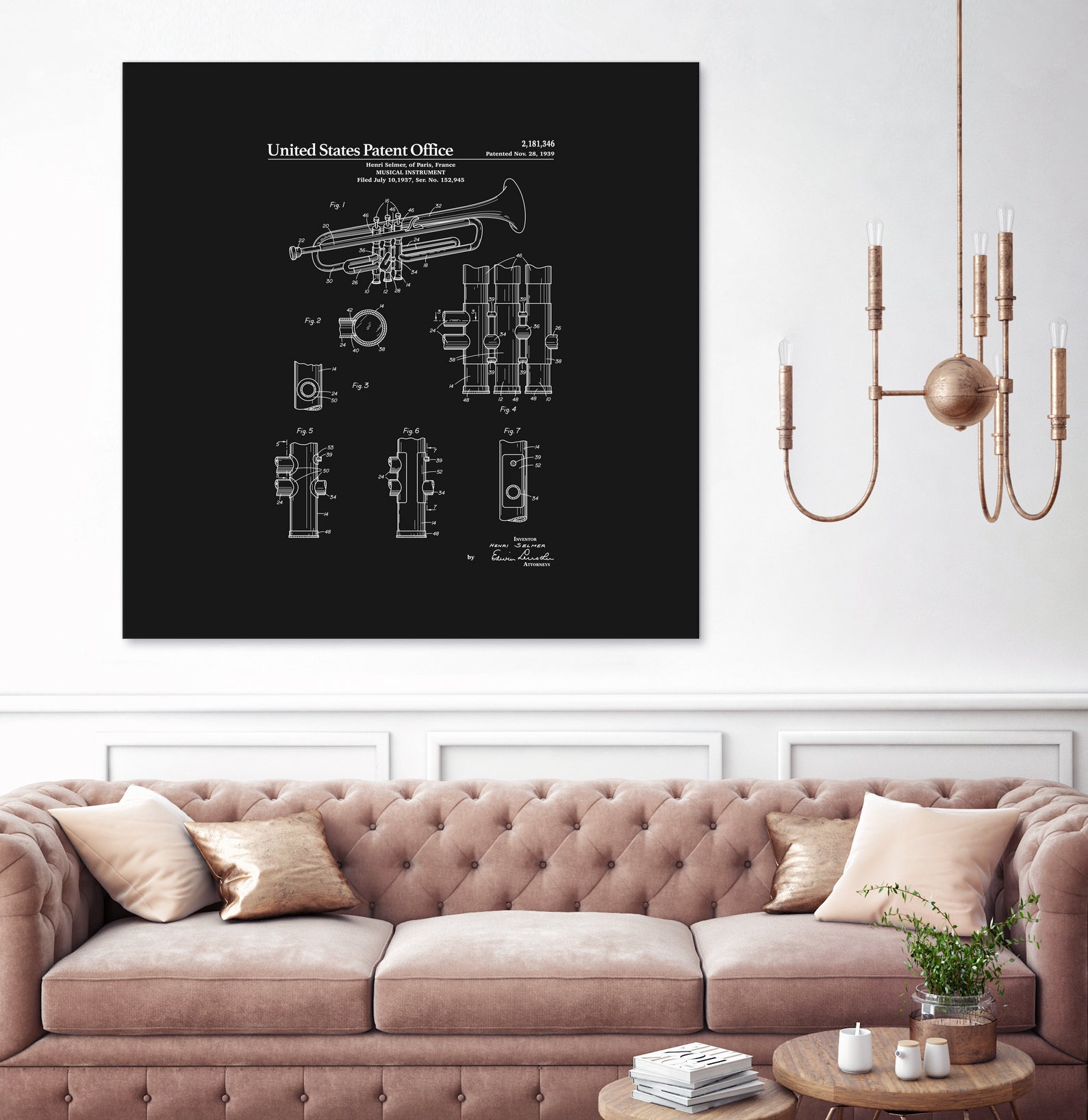 Trumpet Patent - Black by Finlay McNevin on GIANT ART - black typography