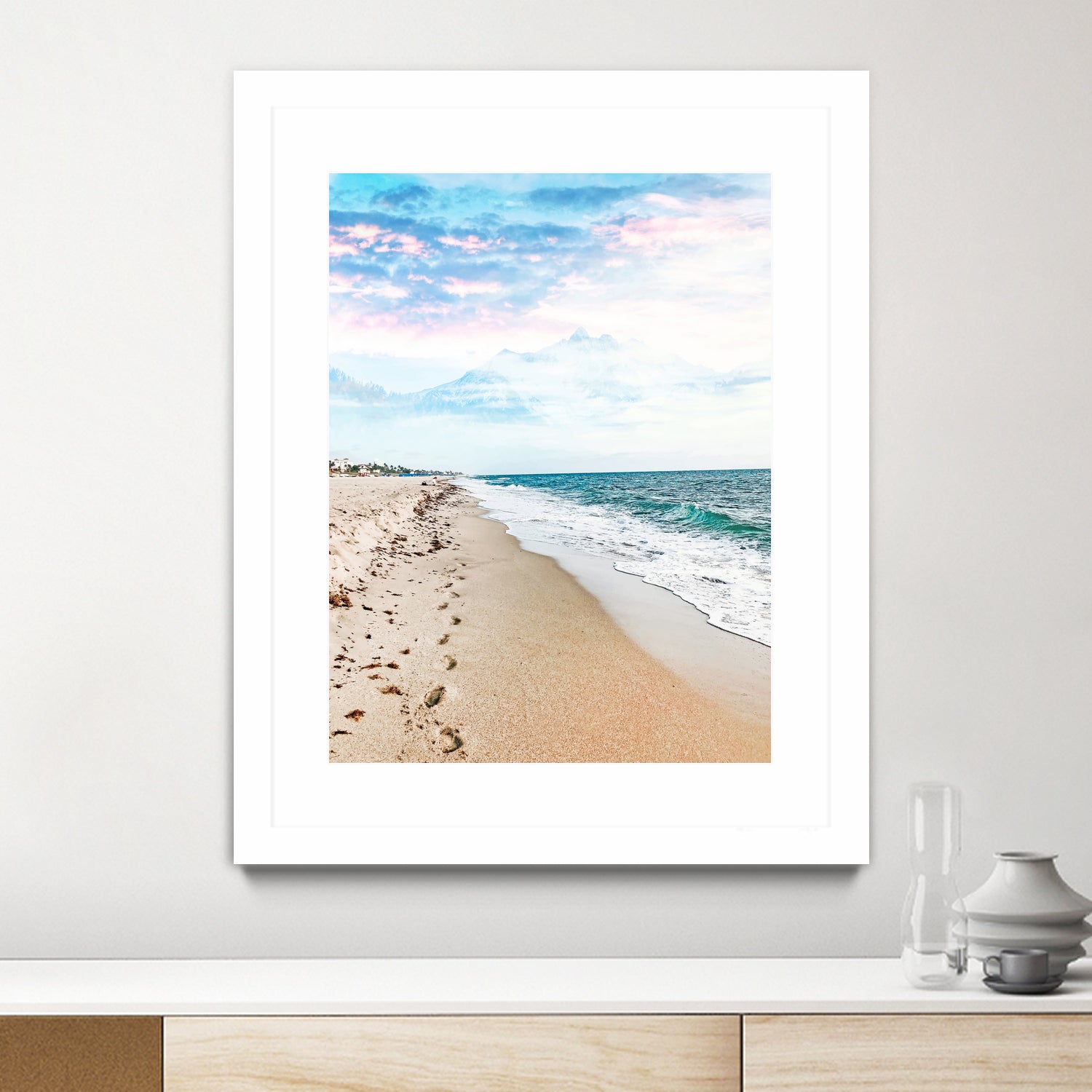 A Walk On The Beach by Uma Gokhale on GIANT ART - blue photo illustration