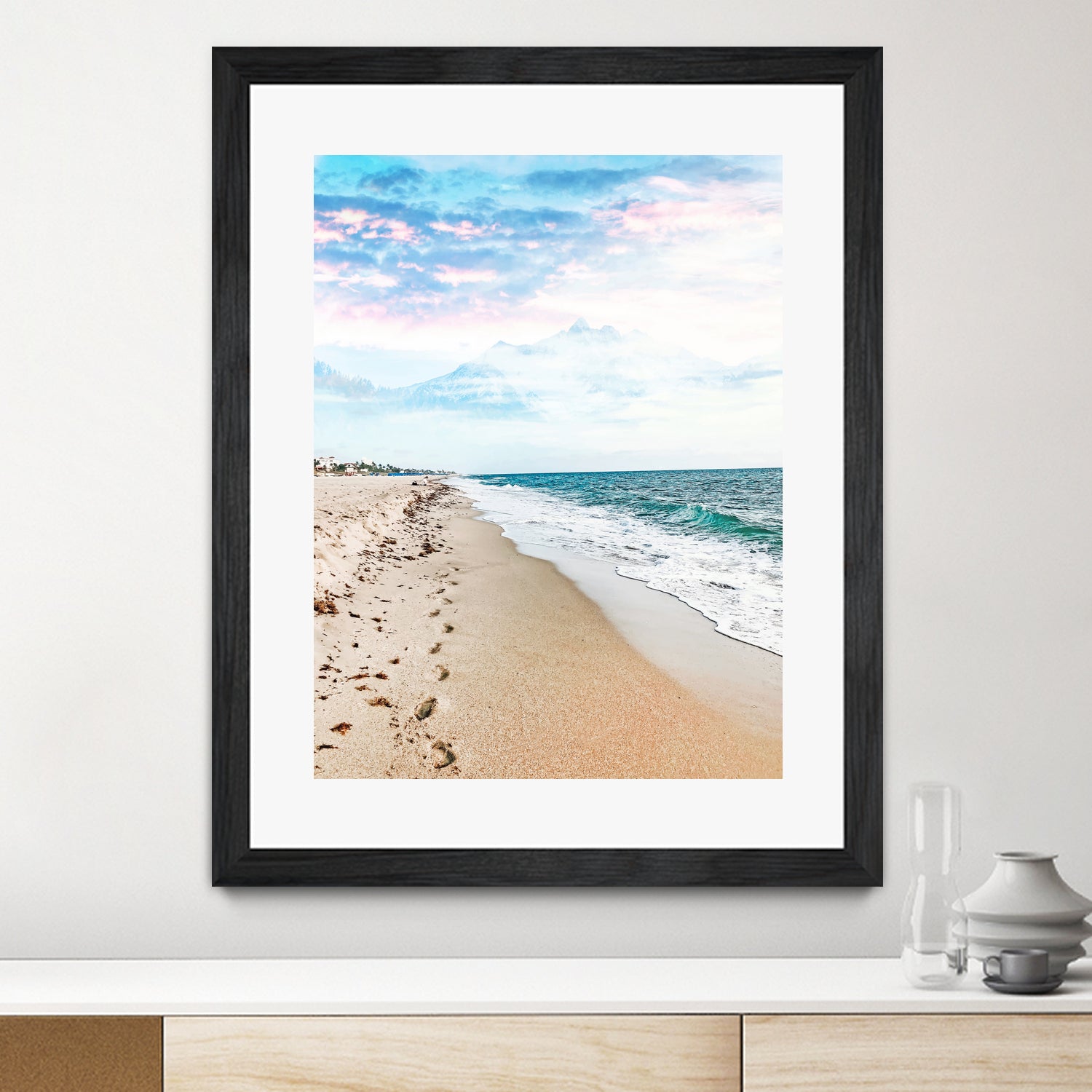 A Walk On The Beach by Uma Gokhale on GIANT ART - blue photo illustration