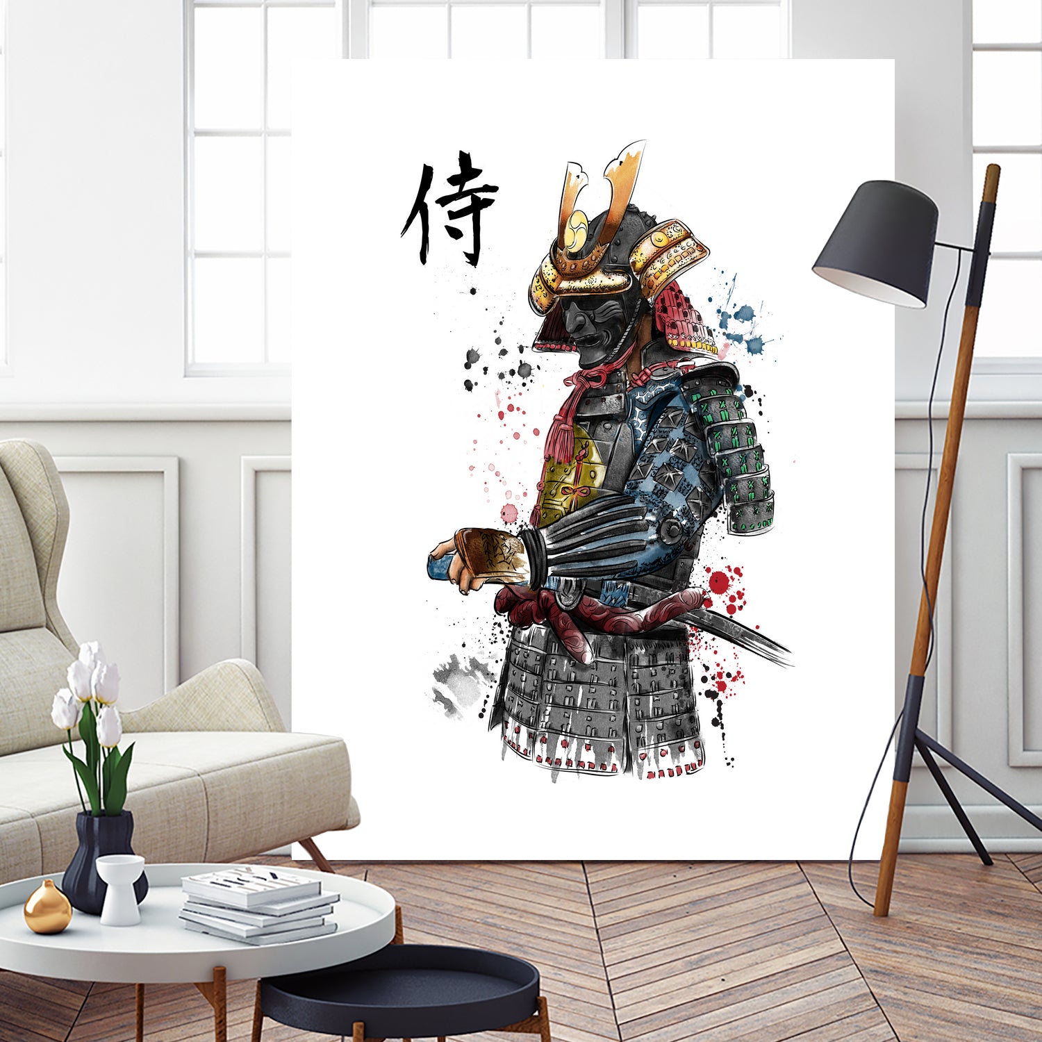 Samurai watercolor by Antonio Camarena on GIANT ART - white digital painting