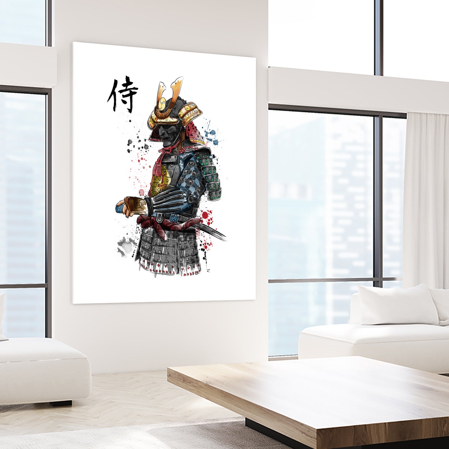 Samurai watercolor by Antonio Camarena on GIANT ART - white digital painting