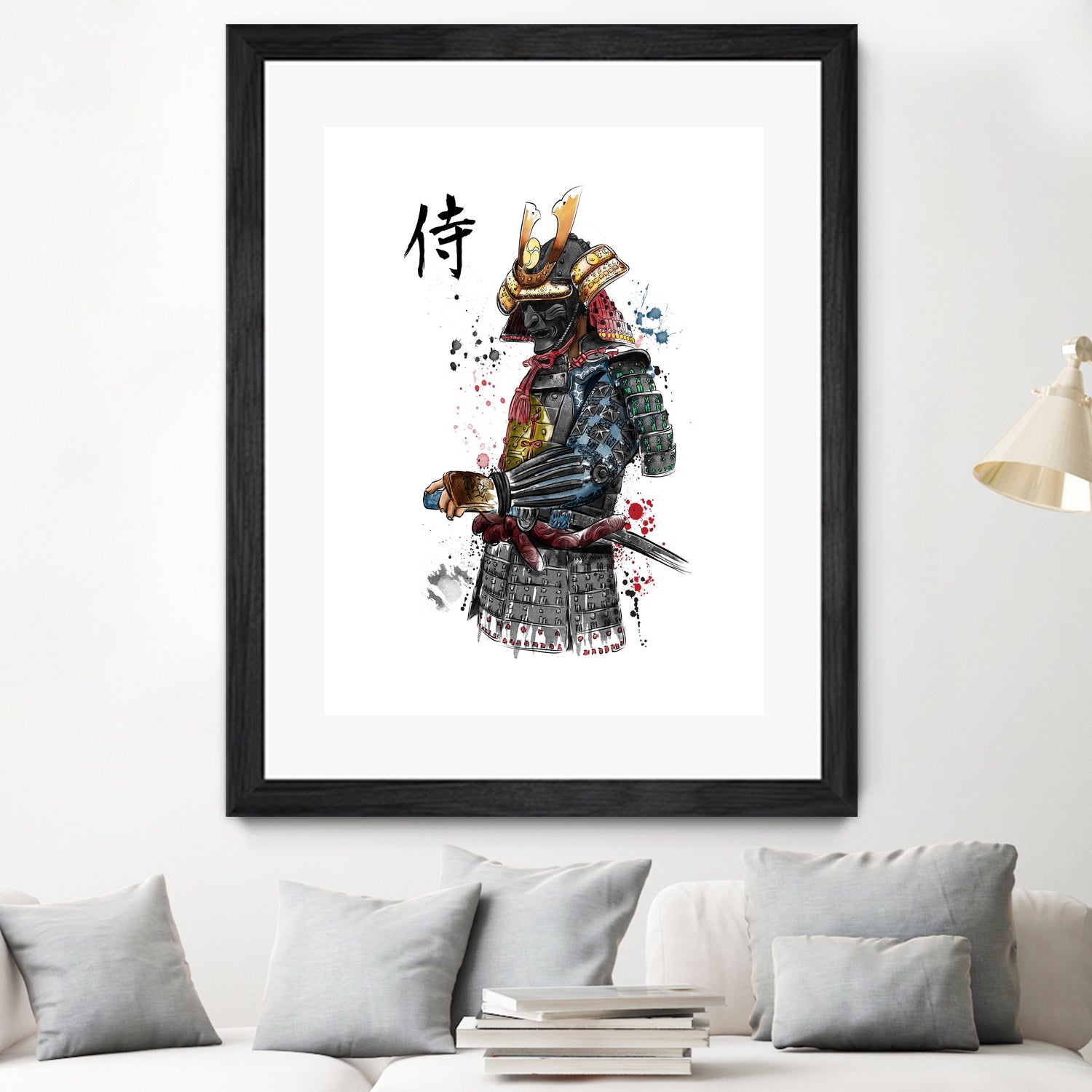 Samurai watercolor by Antonio Camarena on GIANT ART - white digital painting