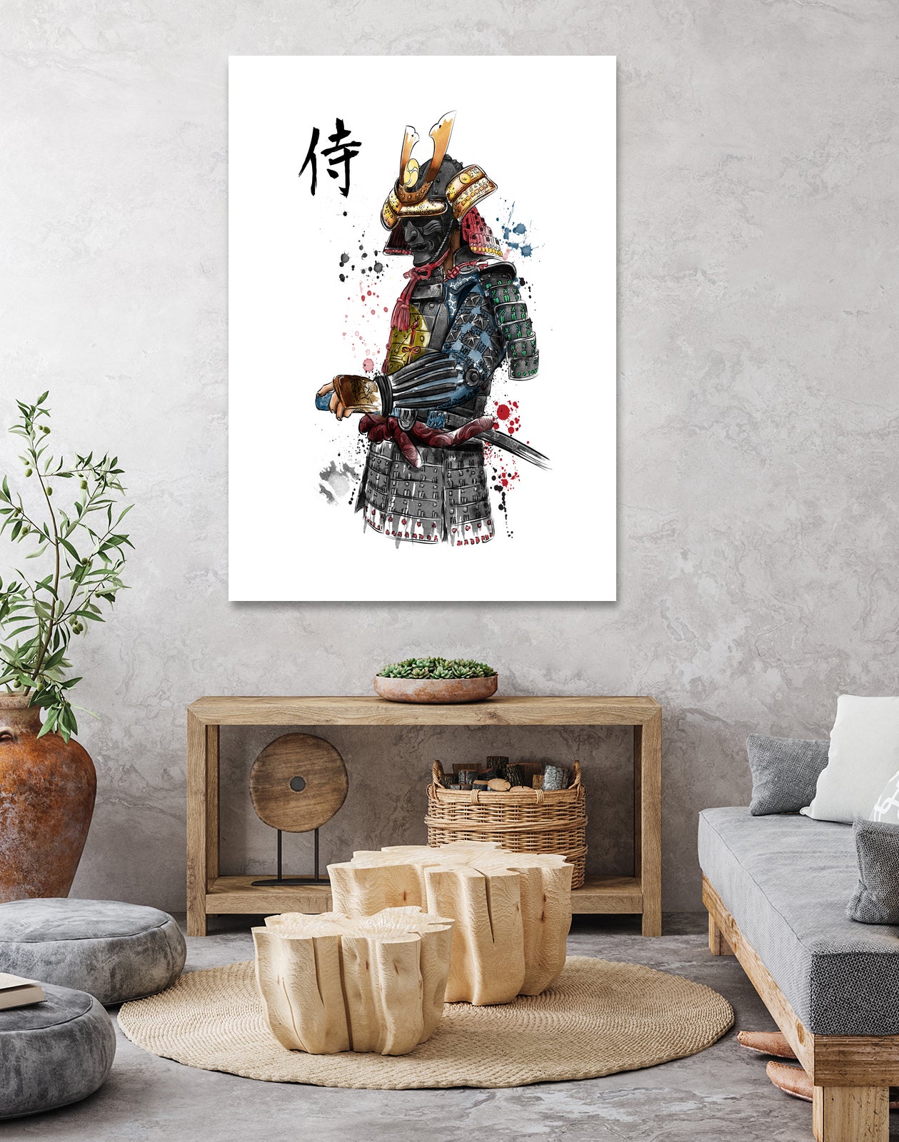 Samurai watercolor by Antonio Camarena on GIANT ART - white digital painting