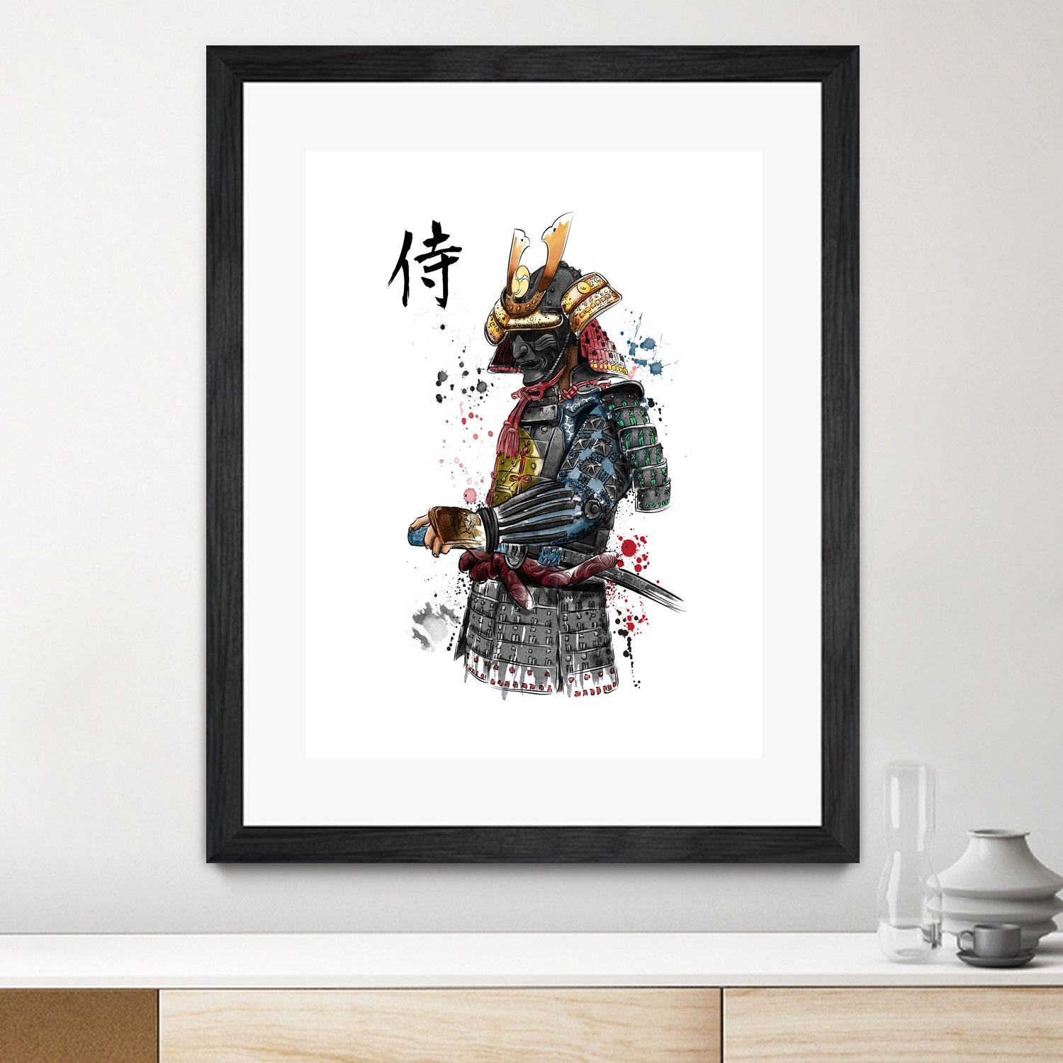 Samurai watercolor by Antonio Camarena on GIANT ART - white digital painting