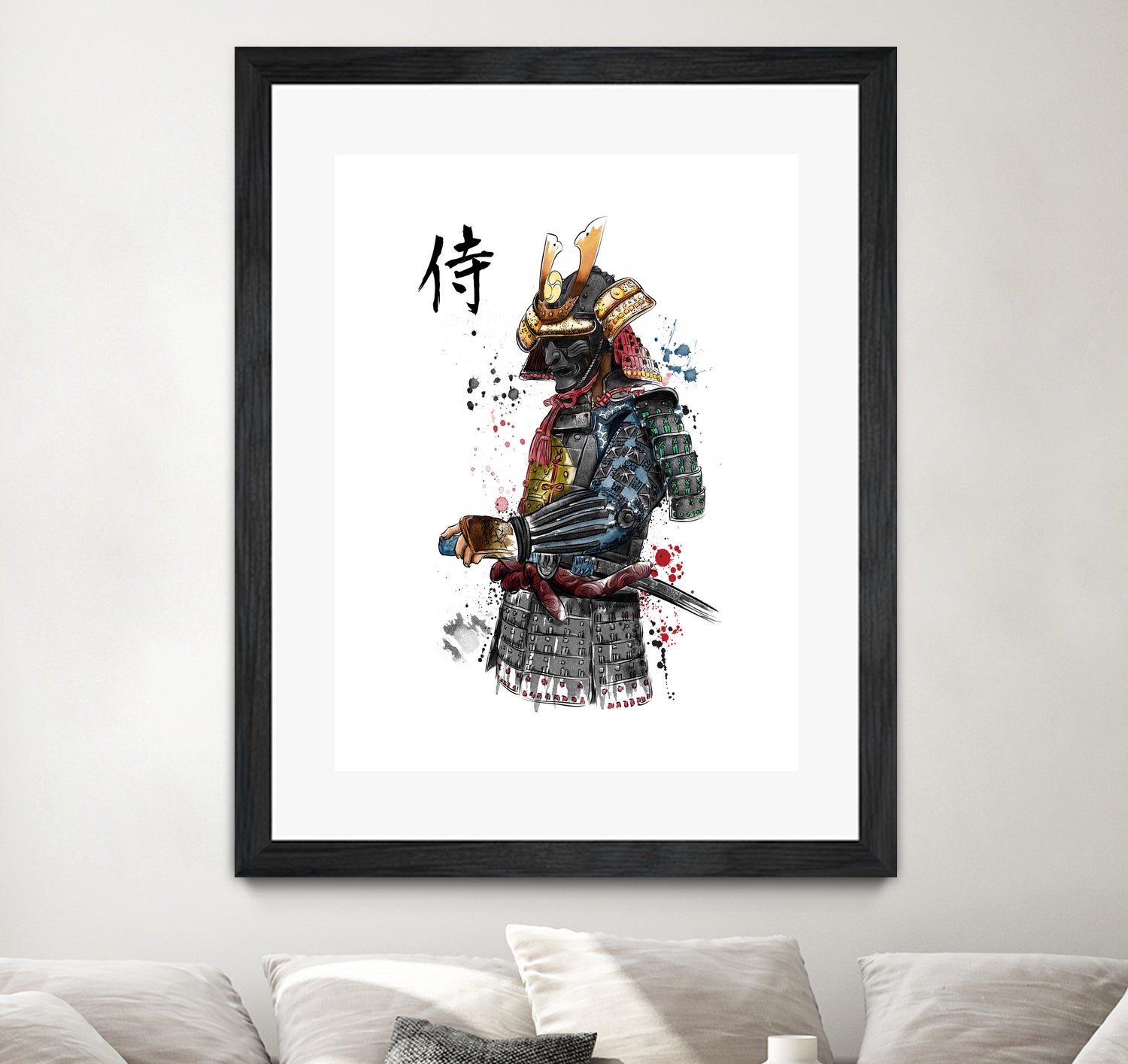 Samurai watercolor by Antonio Camarena on GIANT ART - white digital painting