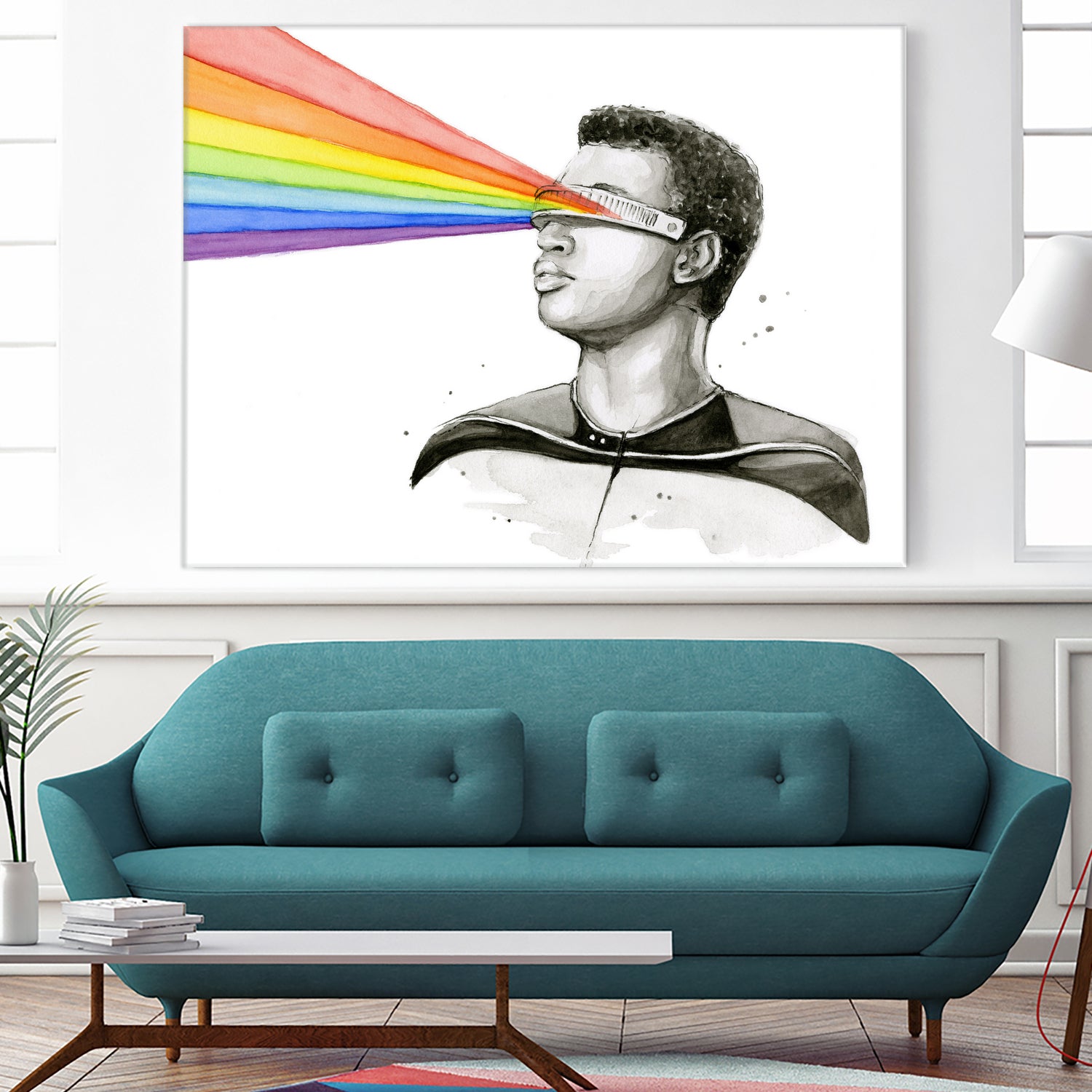 Geordi Sees the Rainbow by Olga Shvartsur on GIANT ART - black mixed media