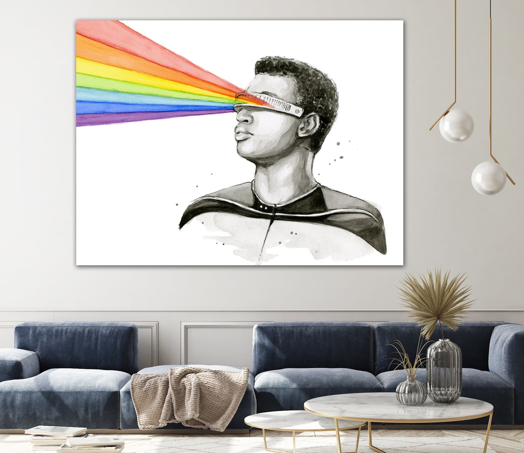 Geordi Sees the Rainbow by Olga Shvartsur on GIANT ART - black mixed media