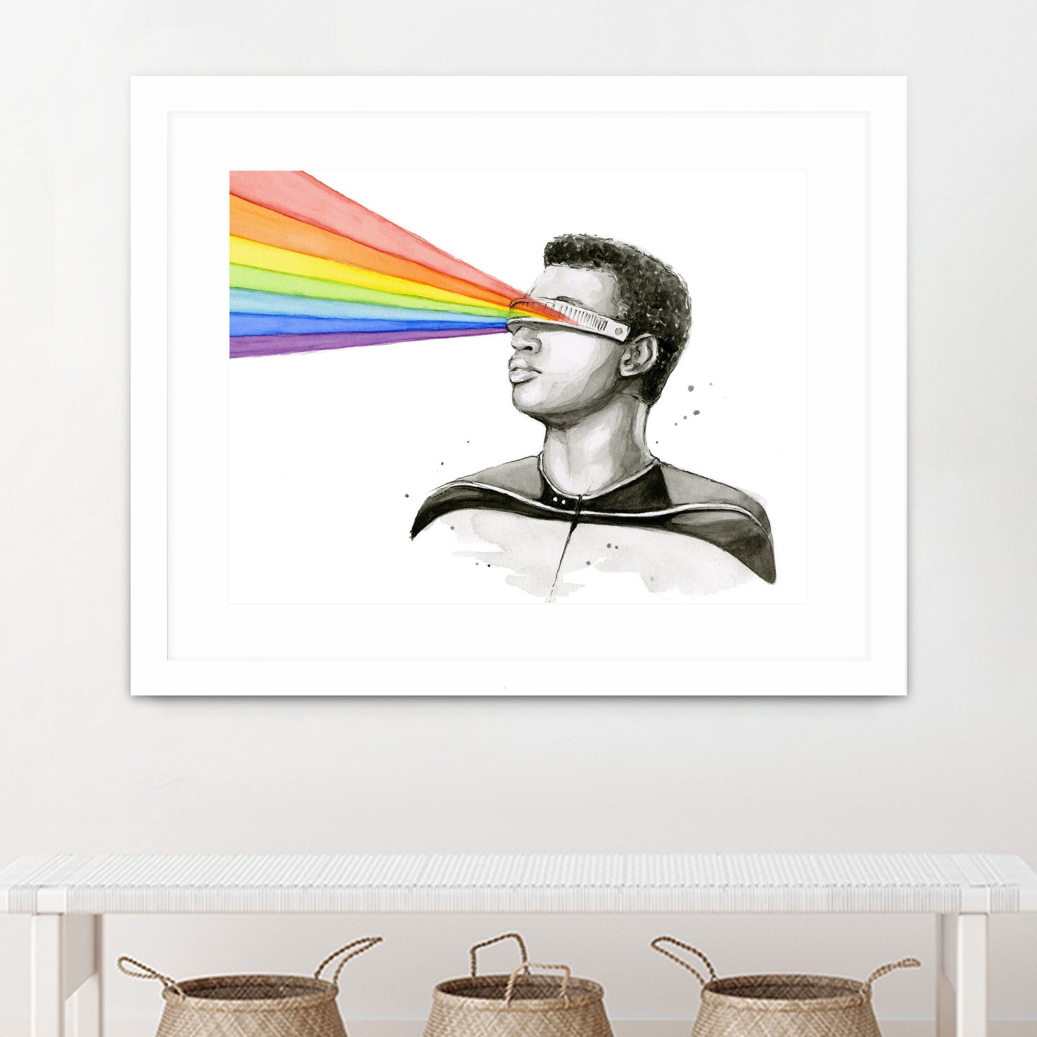 Geordi Sees the Rainbow by Olga Shvartsur on GIANT ART - black mixed media