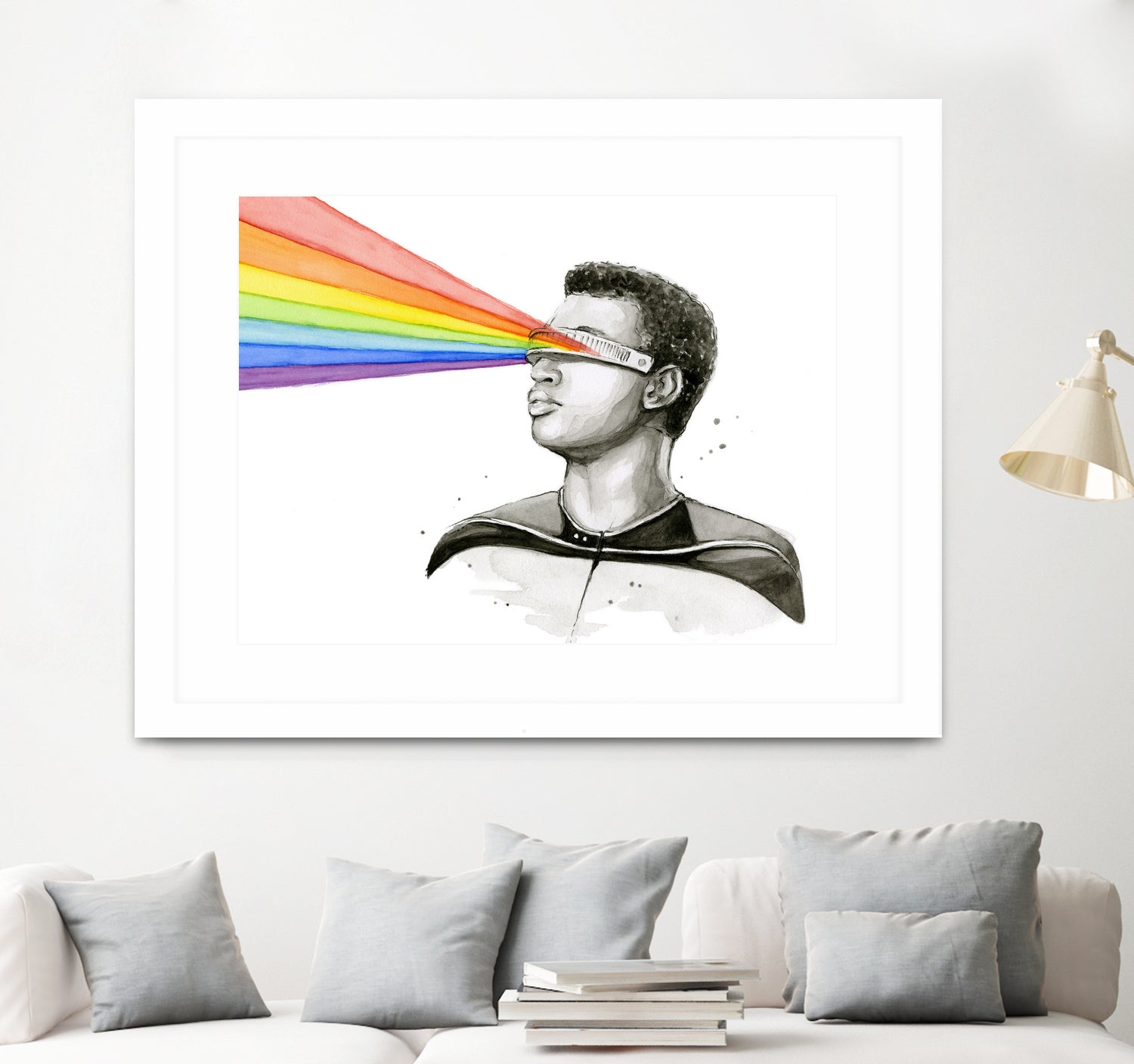 Geordi Sees the Rainbow by Olga Shvartsur on GIANT ART - black mixed media