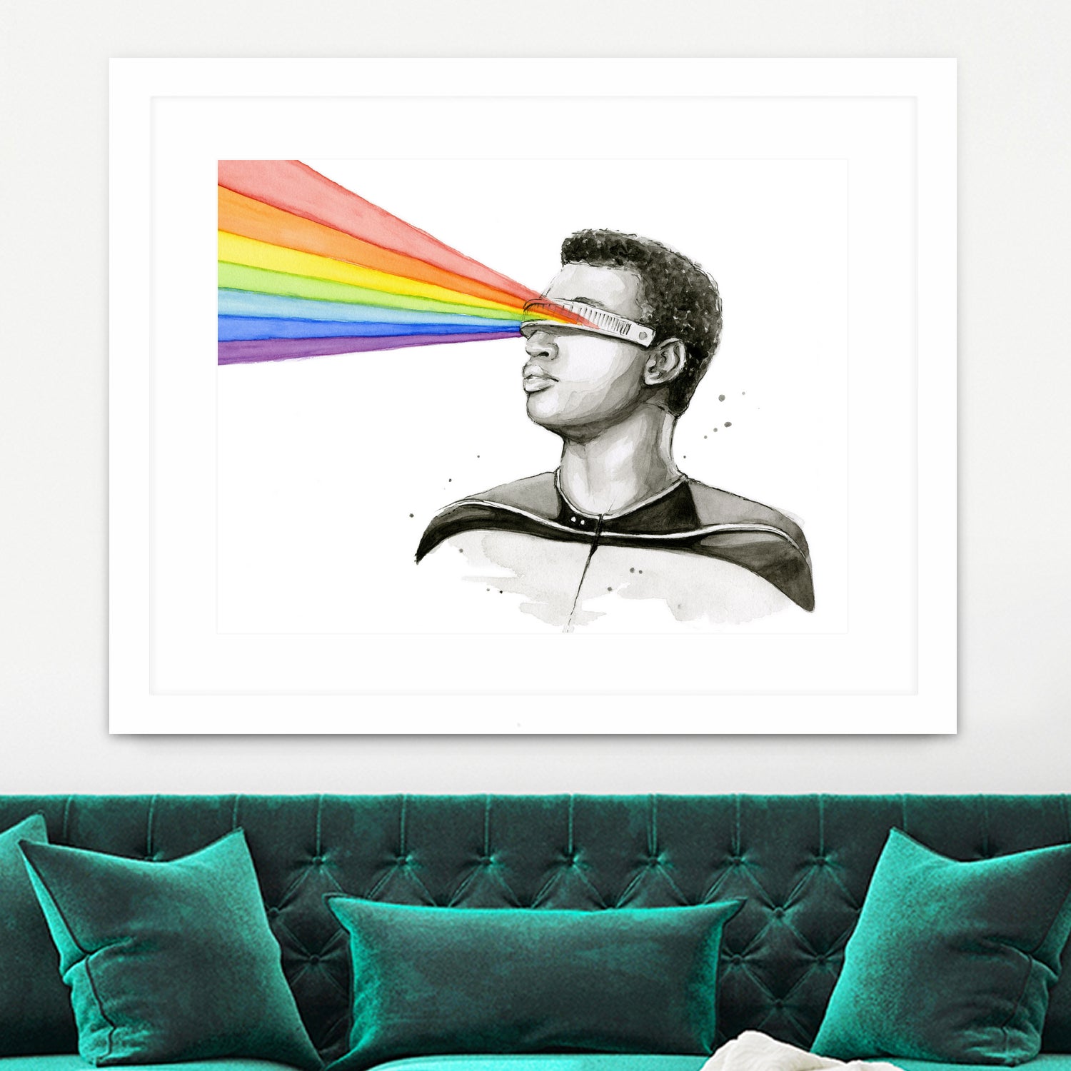 Geordi Sees the Rainbow by Olga Shvartsur on GIANT ART - black mixed media