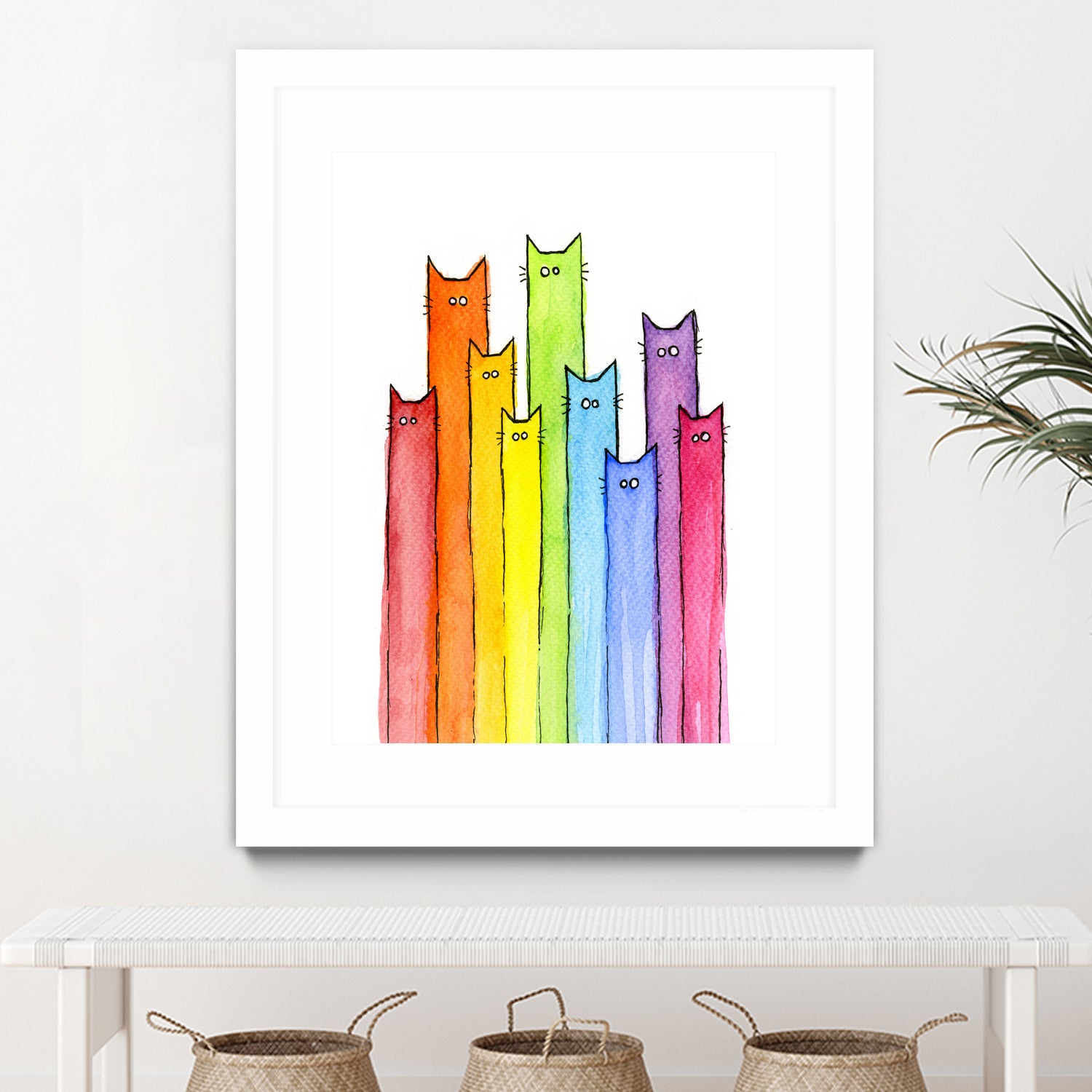 Rainbow of Cats by Olga Shvartsur on GIANT ART - pink mixed media