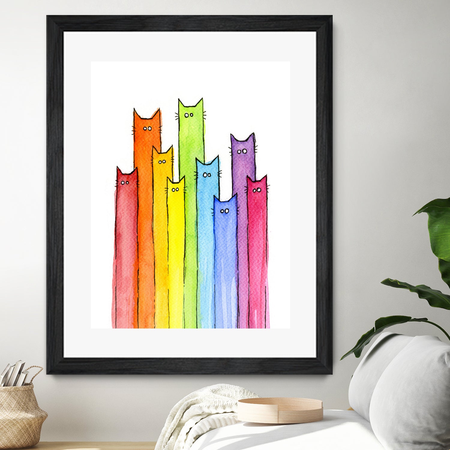 Rainbow of Cats by Olga Shvartsur on GIANT ART - pink mixed media