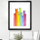 Rainbow of Cats by Olga Shvartsur on GIANT ART - pink mixed media