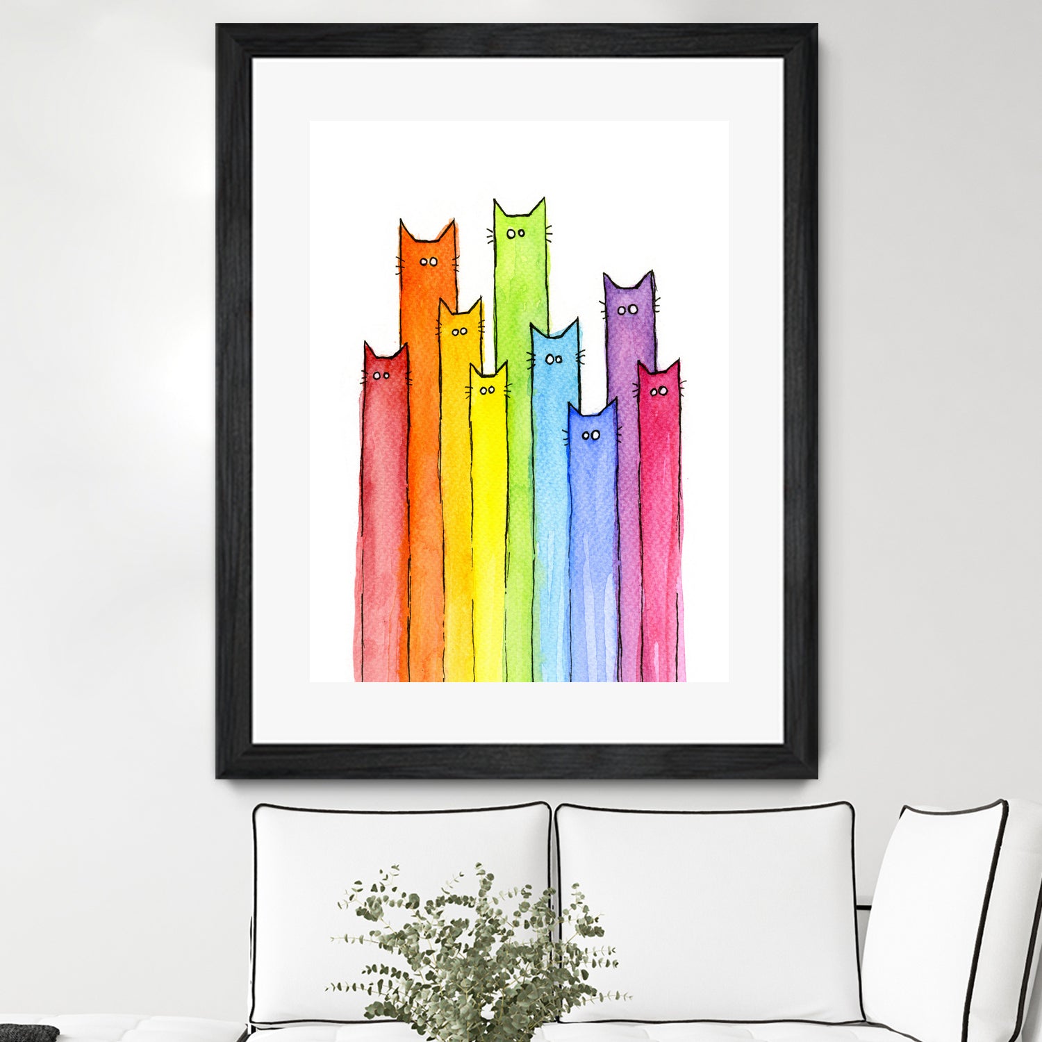 Rainbow of Cats by Olga Shvartsur on GIANT ART - pink mixed media