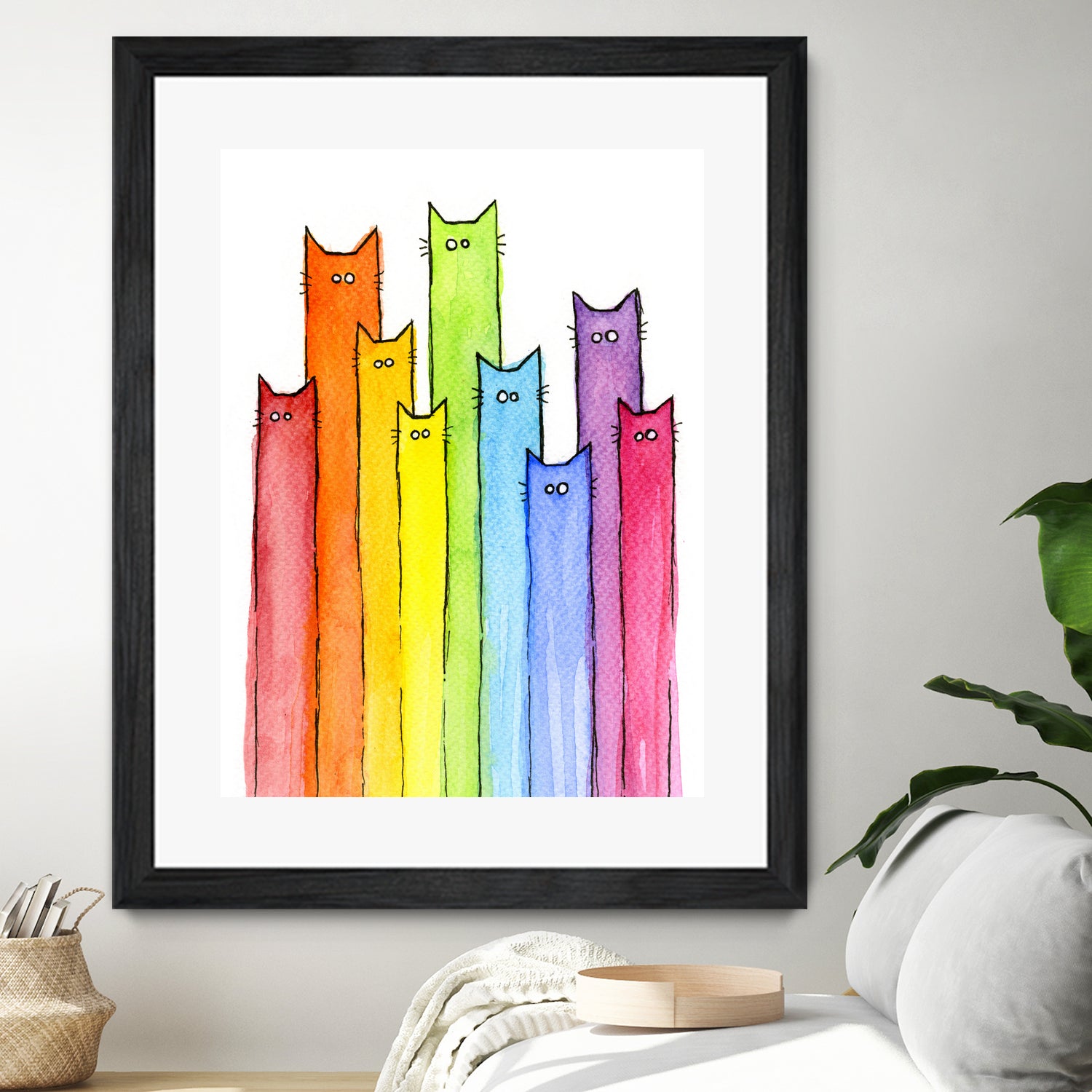 Rainbow of Cats by Olga Shvartsur on GIANT ART - pink mixed media