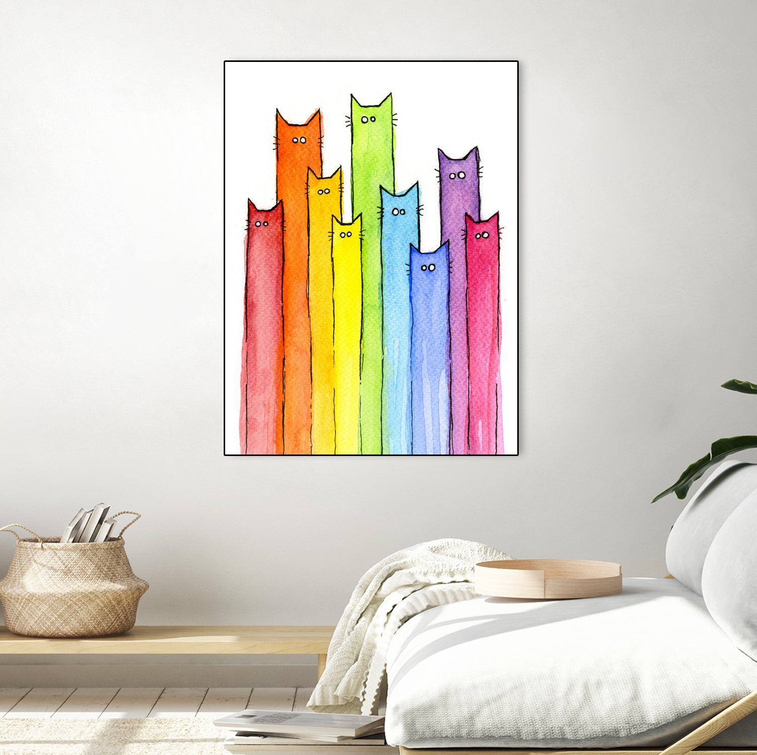 Rainbow of Cats by Olga Shvartsur on GIANT ART - pink mixed media