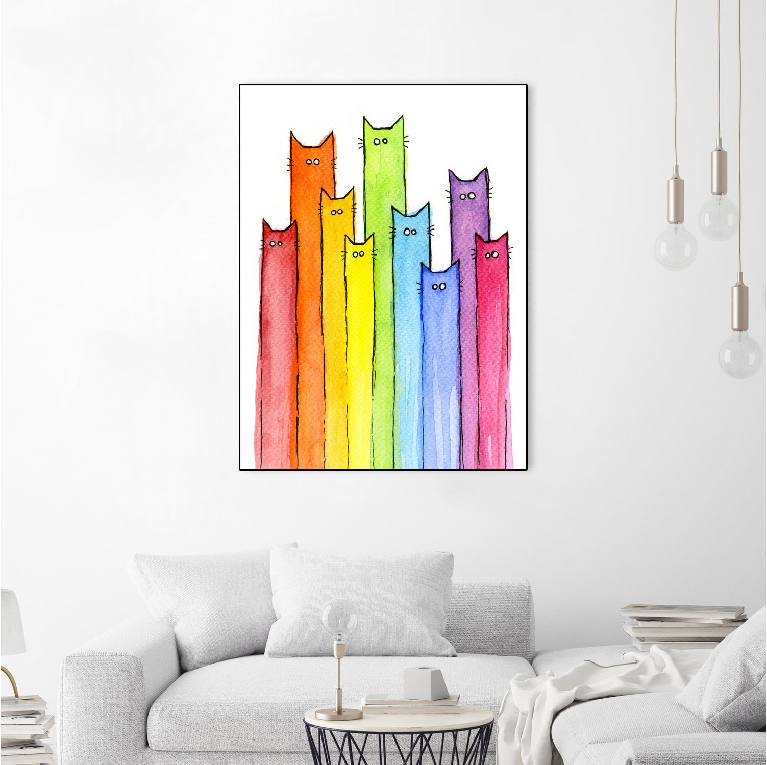 Rainbow of Cats by Olga Shvartsur on GIANT ART - pink mixed media