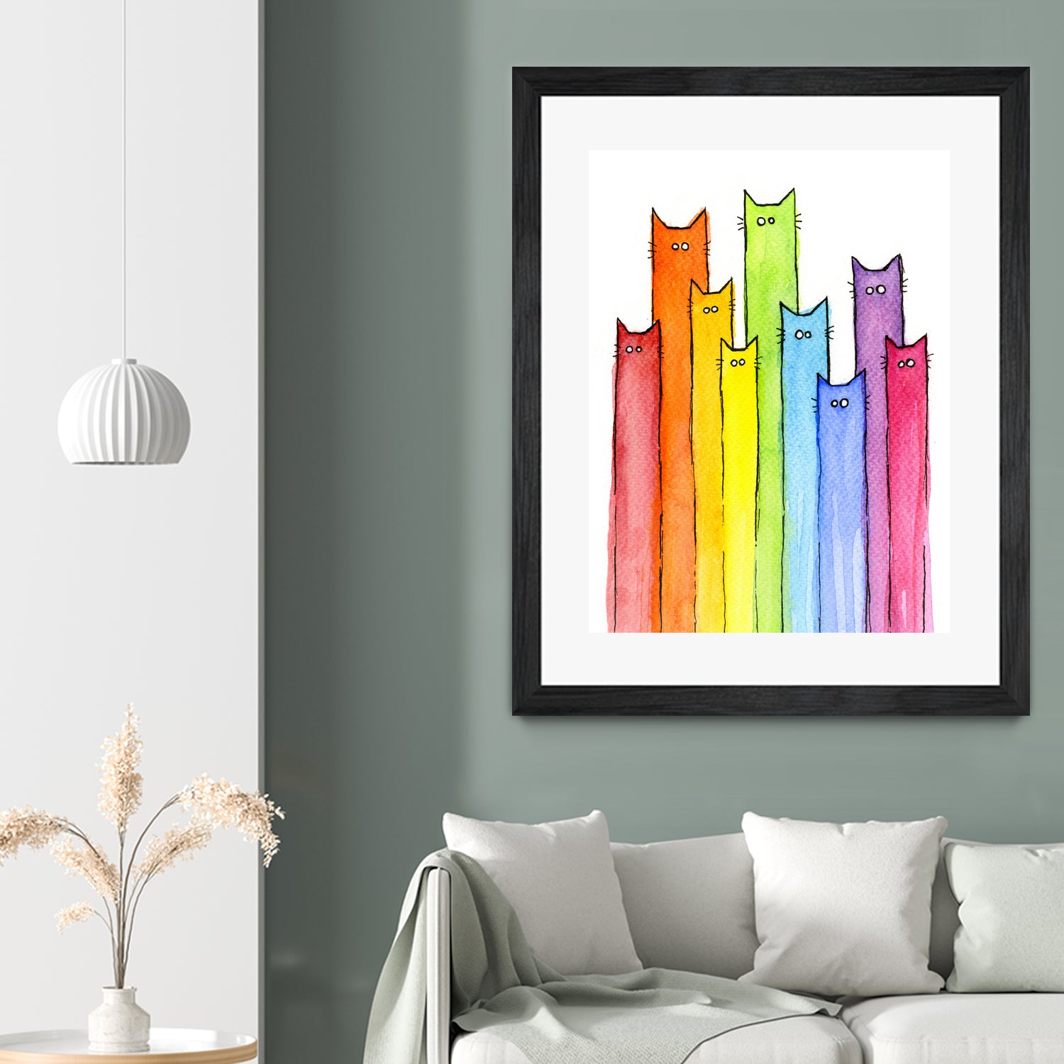 Rainbow of Cats by Olga Shvartsur on GIANT ART - pink mixed media