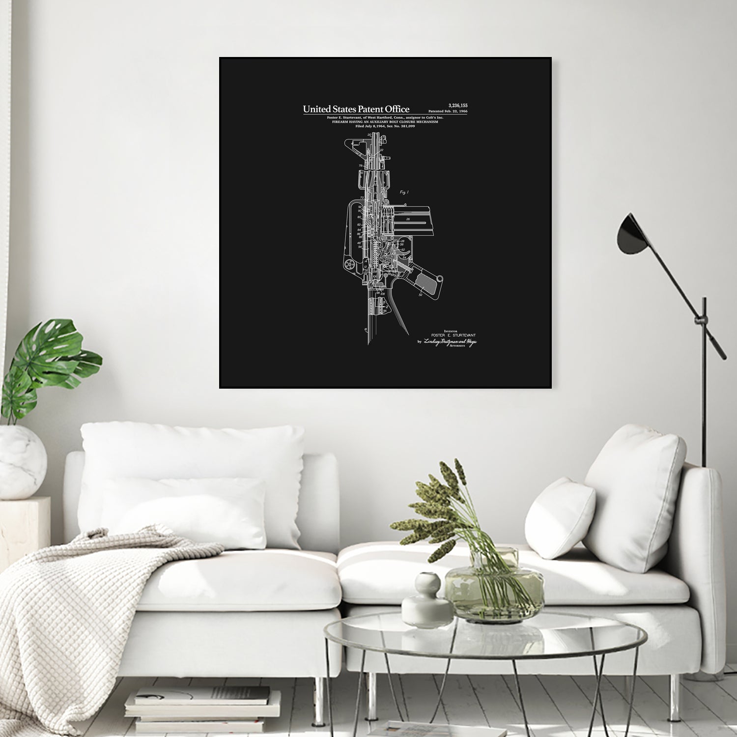 AR-15 Semi-Automatic Rifle Patent - Black by Finlay McNevin on GIANT ART - black typography