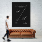 Golf Club Patent v2 - Black by Finlay McNevin on GIANT ART - black typography