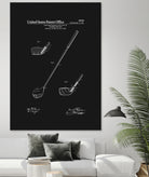 Golf Club Patent v2 - Black by Finlay McNevin on GIANT ART - black typography