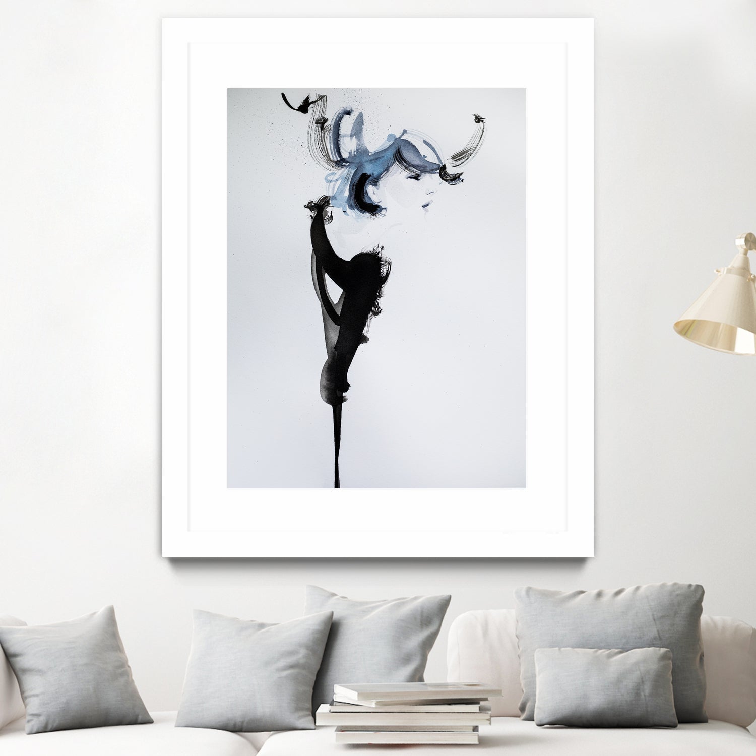 Fashion watercolor portrait by enmo enmo lin on GIANT ART - white photo illustration