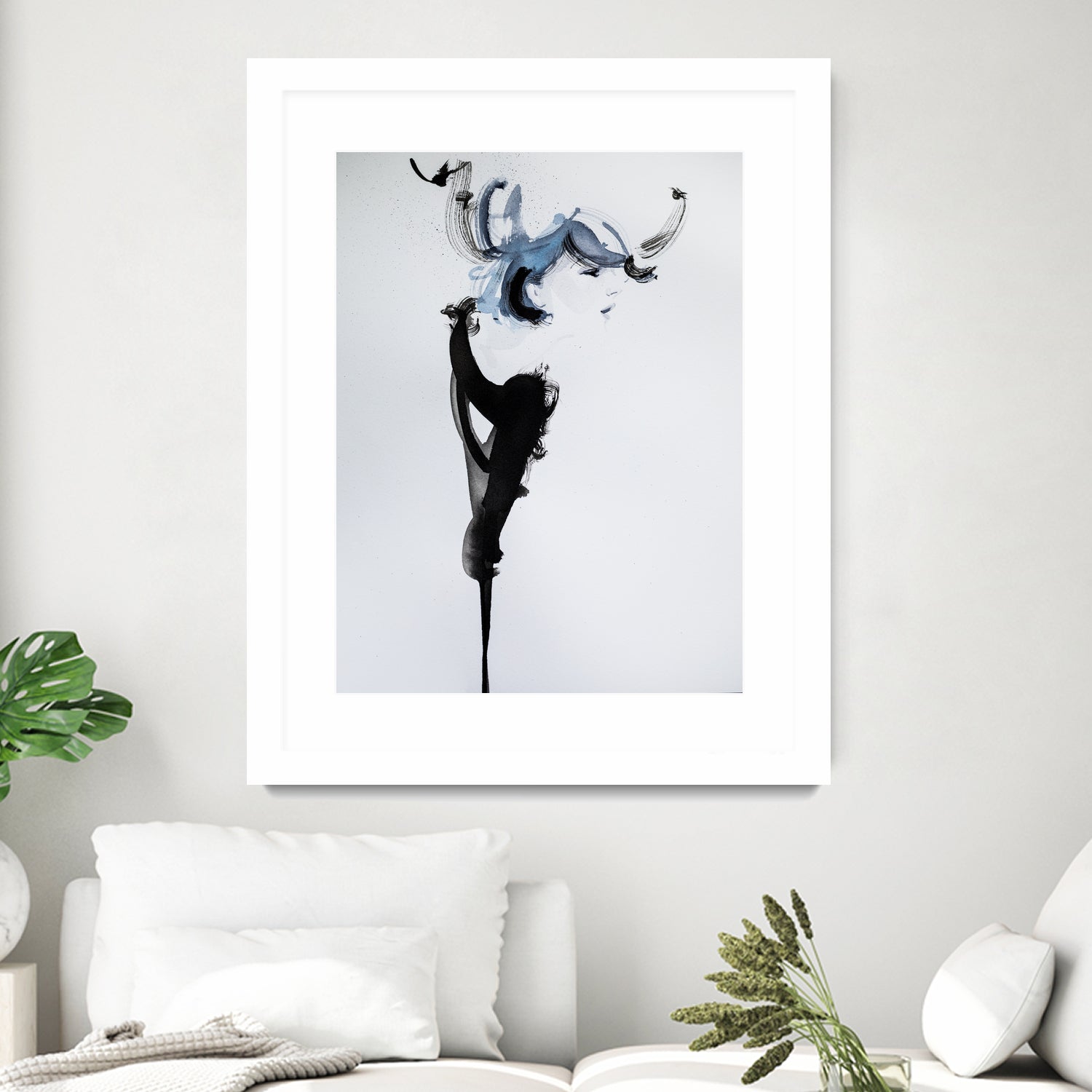 Fashion watercolor portrait by enmo enmo lin on GIANT ART - white photo illustration