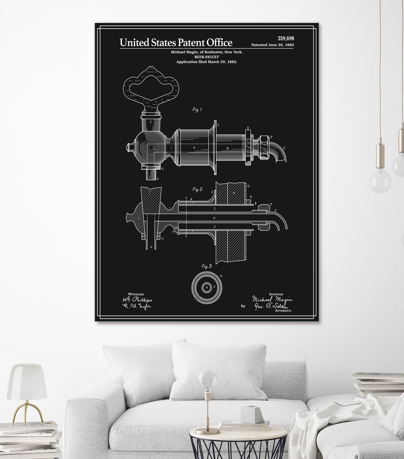 Beer Faucet Patent - Black by Finlay McNevin on GIANT ART - black typography