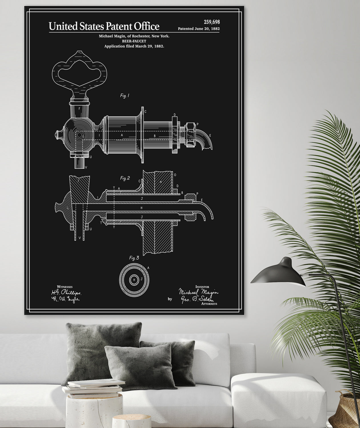 Beer Faucet Patent - Black by Finlay McNevin on GIANT ART - black typography