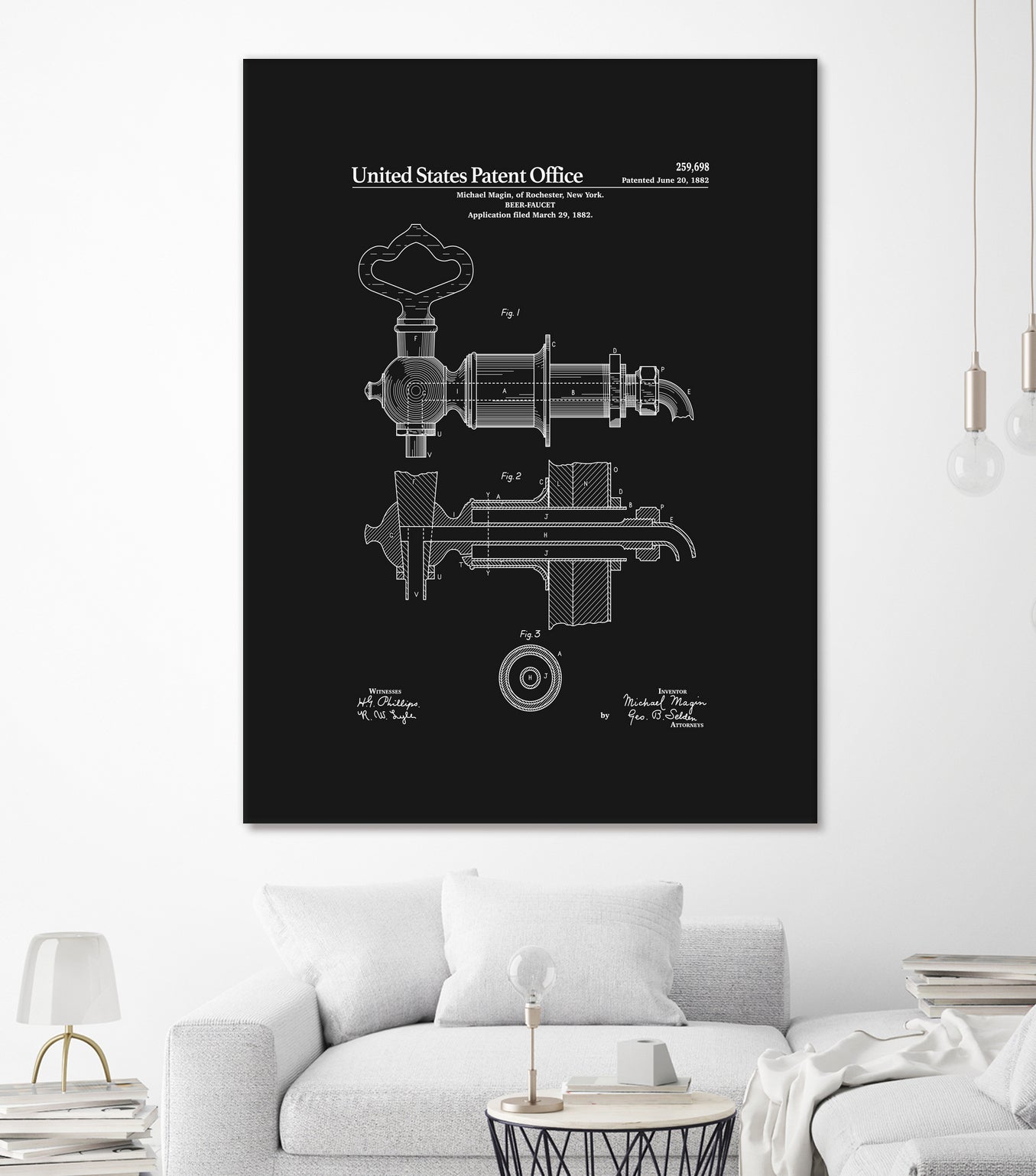 Beer Faucet Patent - Black by Finlay McNevin on GIANT ART - black typography