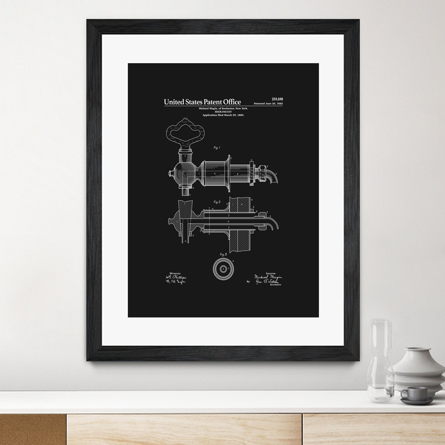 Beer Faucet Patent - Black by Finlay McNevin on GIANT ART - black typography