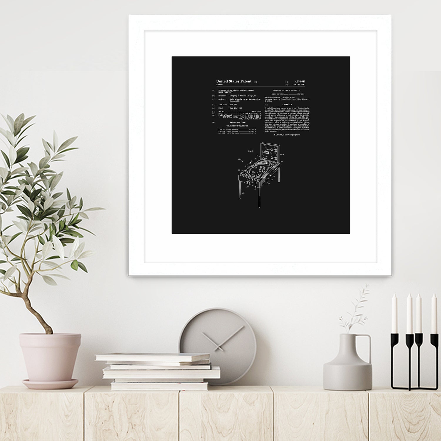 Pinball Machine Patent - Black by Finlay McNevin on GIANT ART - black typography