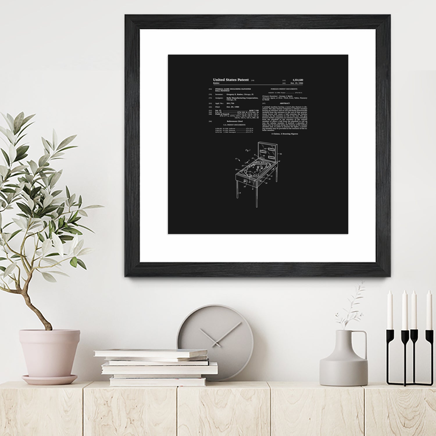 Pinball Machine Patent - Black by Finlay McNevin on GIANT ART - black typography