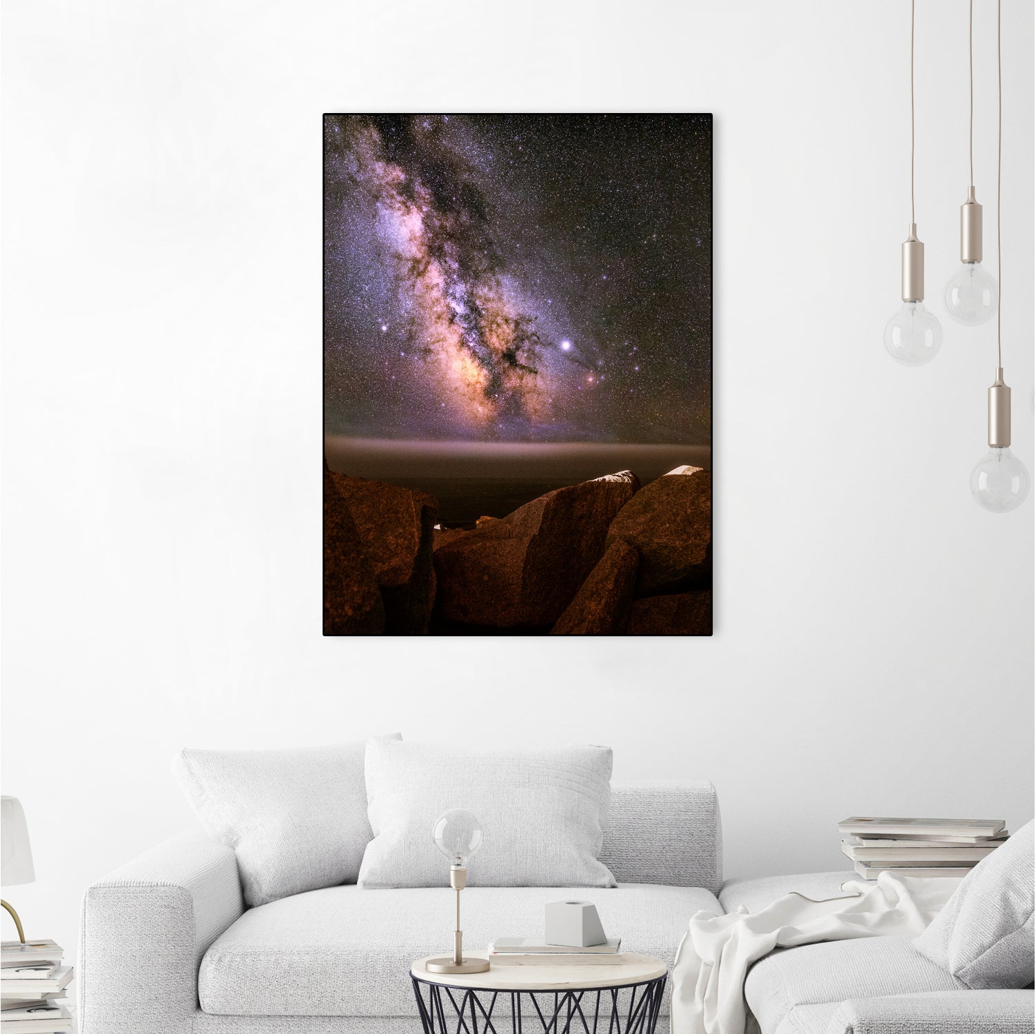 Peggy's Cove Milky Way by Lorenzo Bustillo on GIANT ART - gray photo illustration