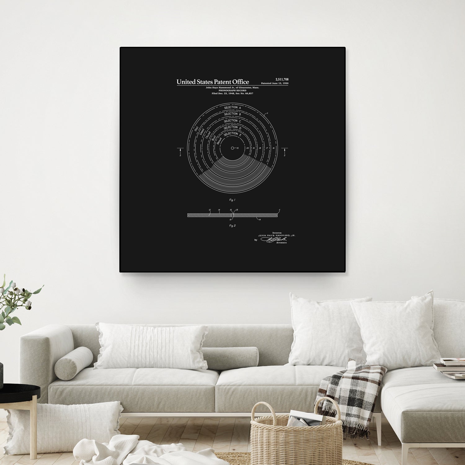 Phonograph Record Patent - Black by Finlay McNevin on GIANT ART - black typography