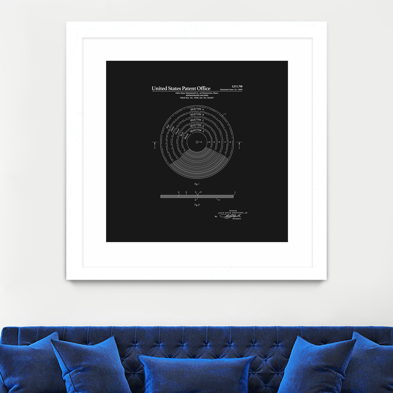 Phonograph Record Patent - Black by Finlay McNevin on GIANT ART - black typography