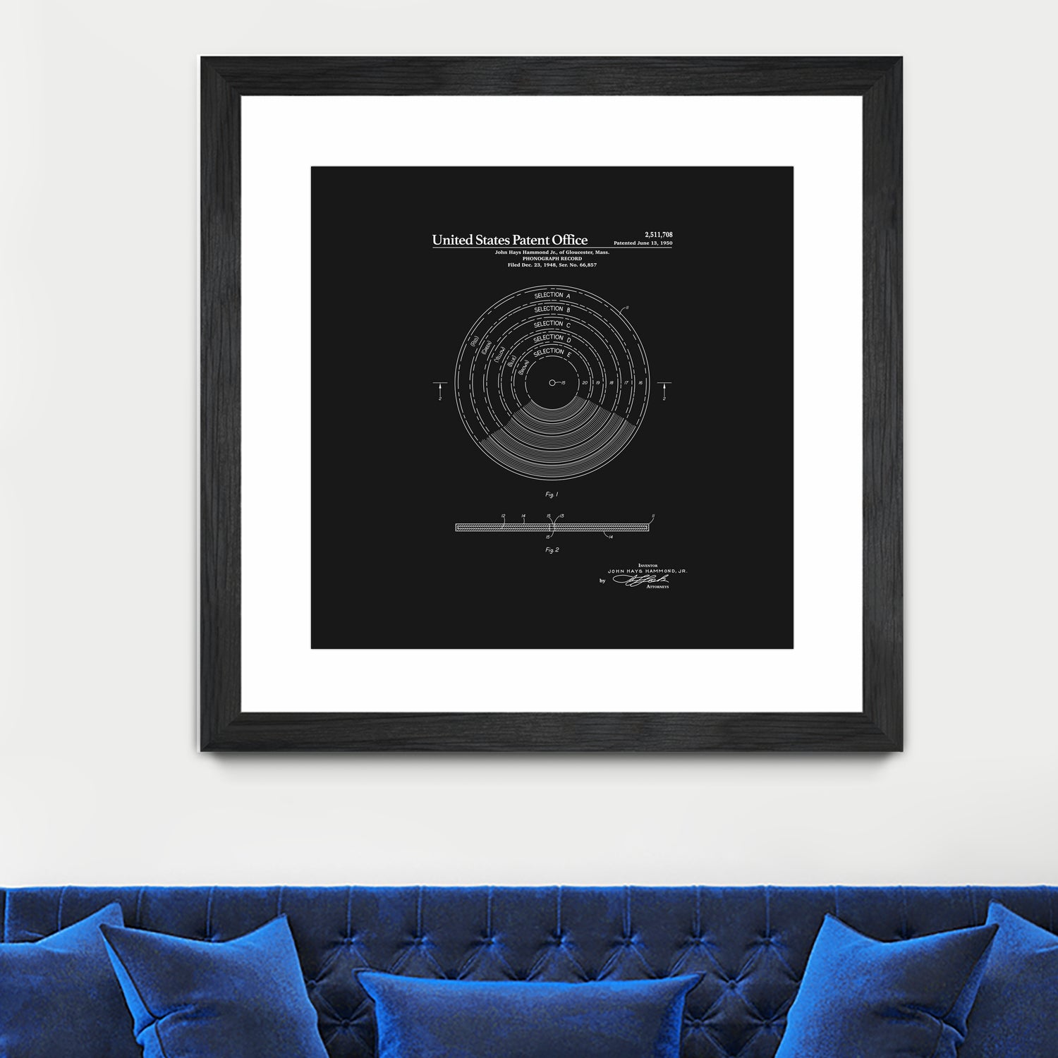 Phonograph Record Patent - Black by Finlay McNevin on GIANT ART - black typography